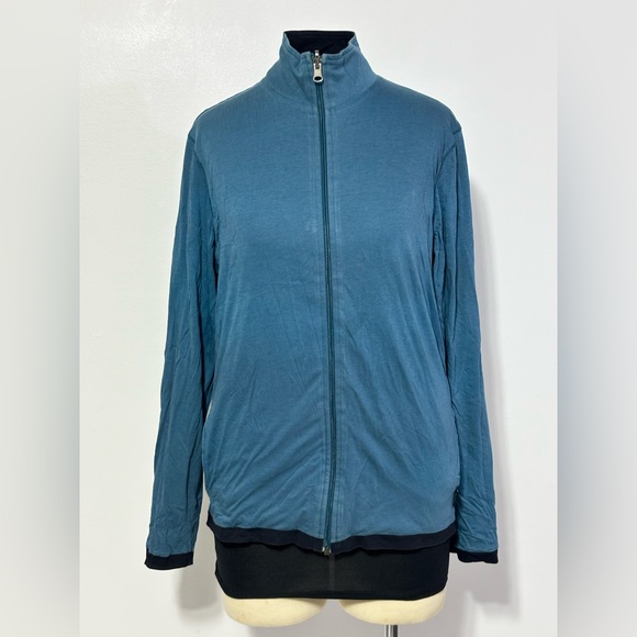 Hugo Boss Black Label Full Zip Sweater Mock Neck Size Medium Color Blue - Picture 1 of 7